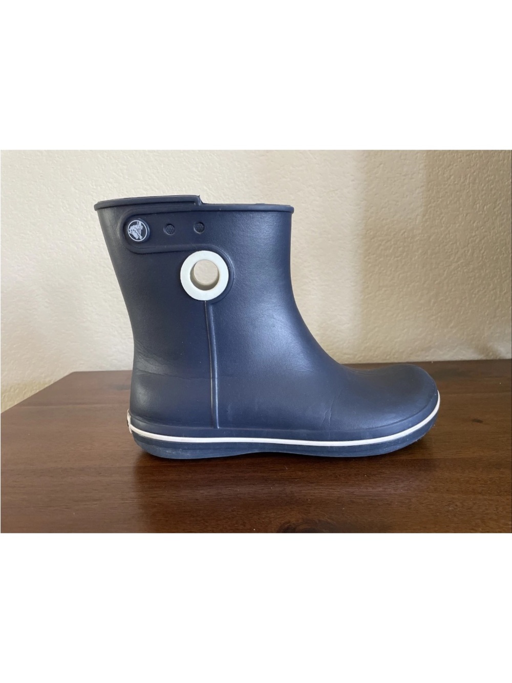 Crocs Jaunt Shorty Rain Boots Pull On Shoes Booties Womens Sz 7 Navy Blue 15769 - Picture 5 of 14